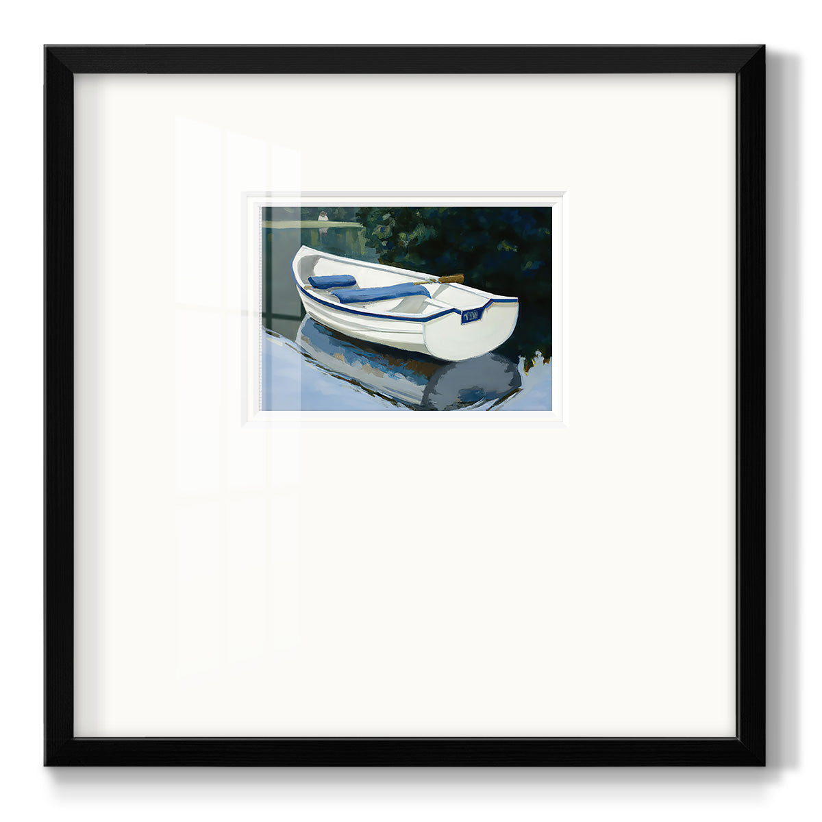 Colorful Rowboat I Premium Framed Print Double Matboard