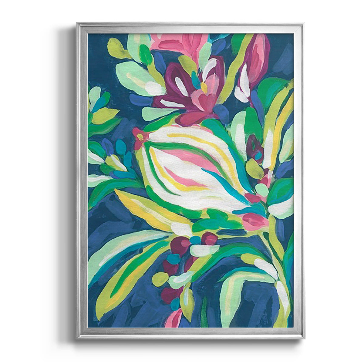 Blue Tropics II - Modern Framed Canvas Print