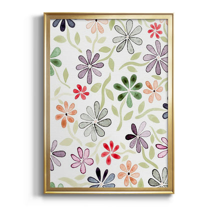 Faded Flowers II - Modern Framed Canvas Print