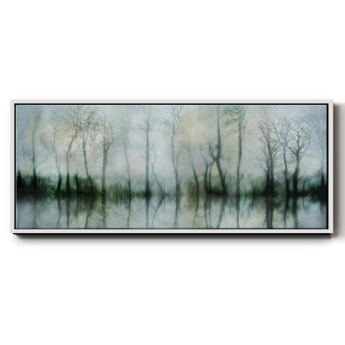 Mirrored Pond - Floater Framed Canvas Print