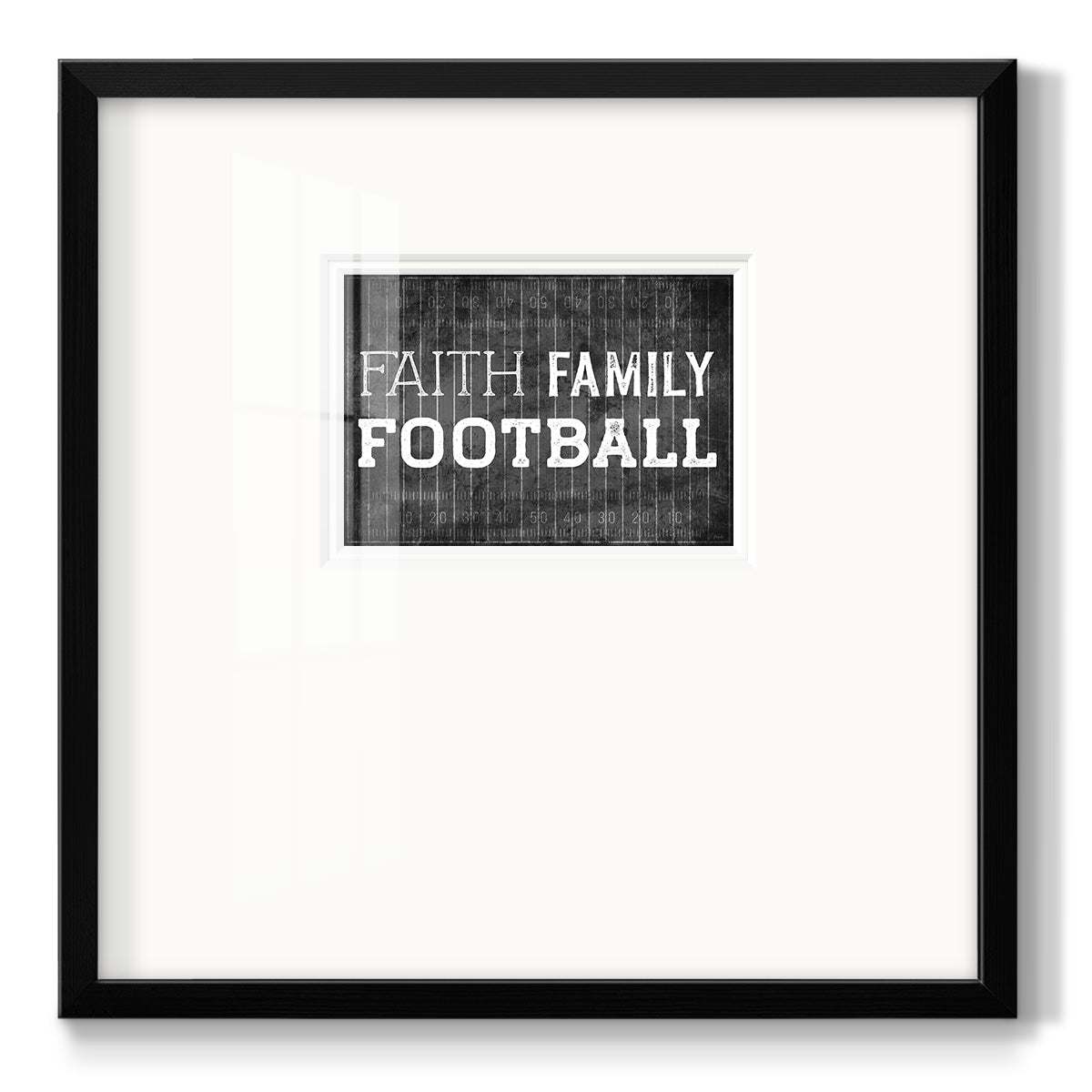 Faith Family Football - Double Matboard Framed Print