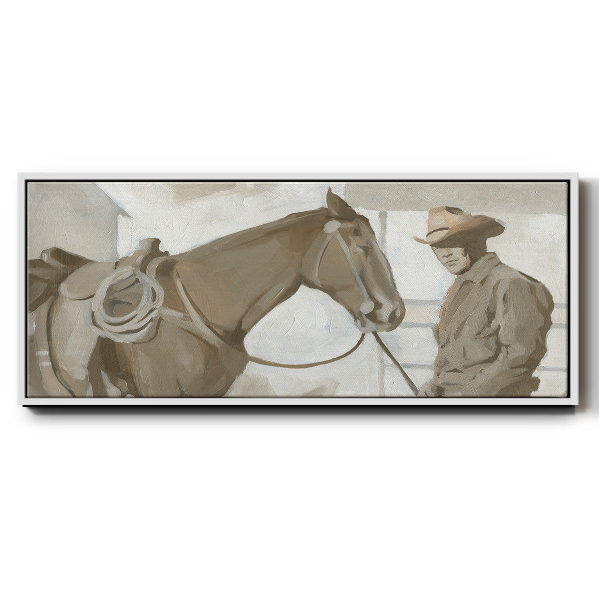 Work Friends I - Floater Framed Canvas Print