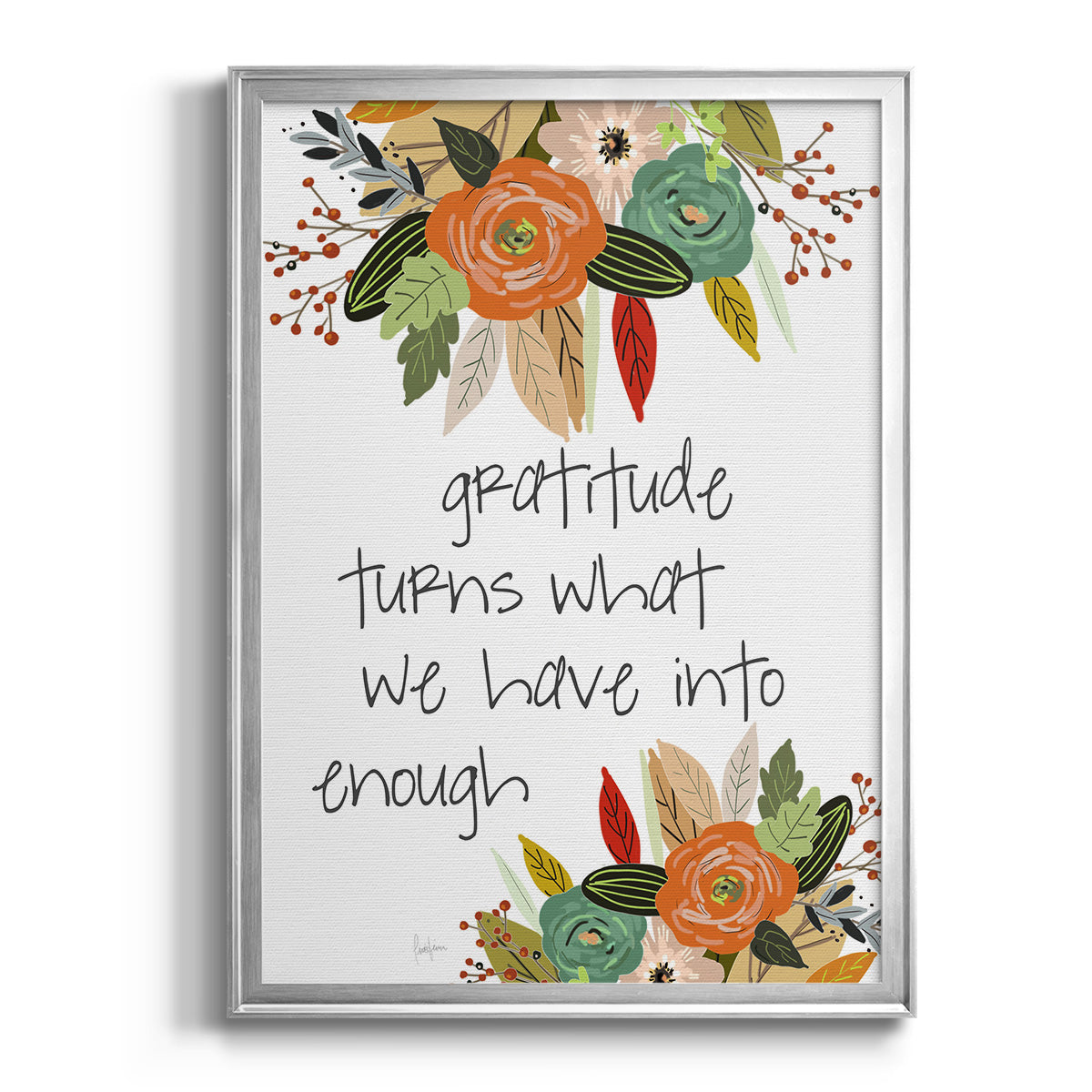 Illustrated Impressions II - Modern Framed Canvas Print
