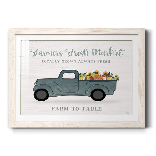 Fresh Sunflowers Truck - Barnwood Framed Art Print