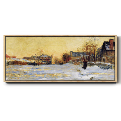 Snow Effect, The Street in Argentuil, 1875 - Floater Framed Canvas Print