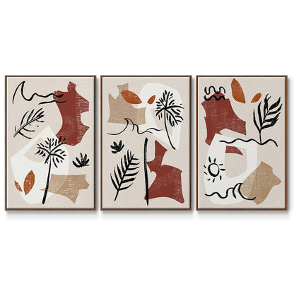 Soft Palms IV - Floater Framed Canvas Set