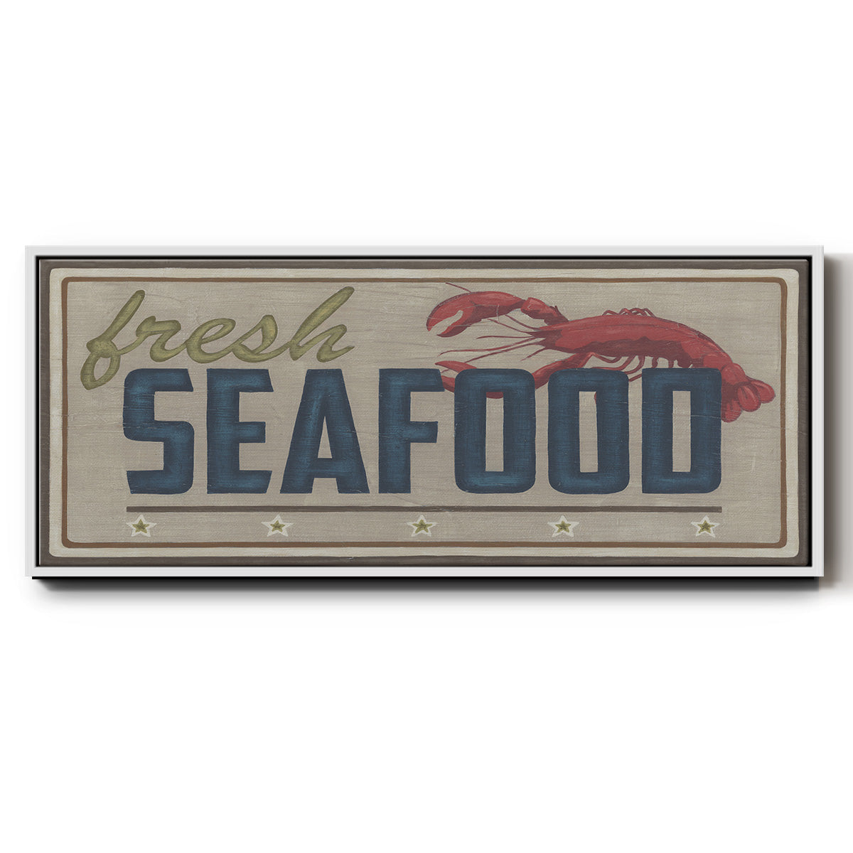 Shoreline Signs I - Floater Framed Canvas Print