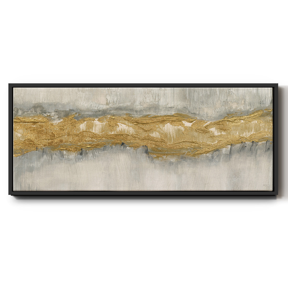 Golden Stream - Floater Framed Canvas Print