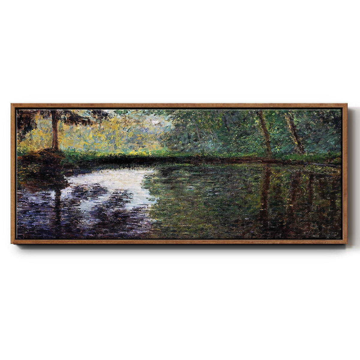 The Pond at Montgeron 2, 1876 - Floater Framed Canvas Print