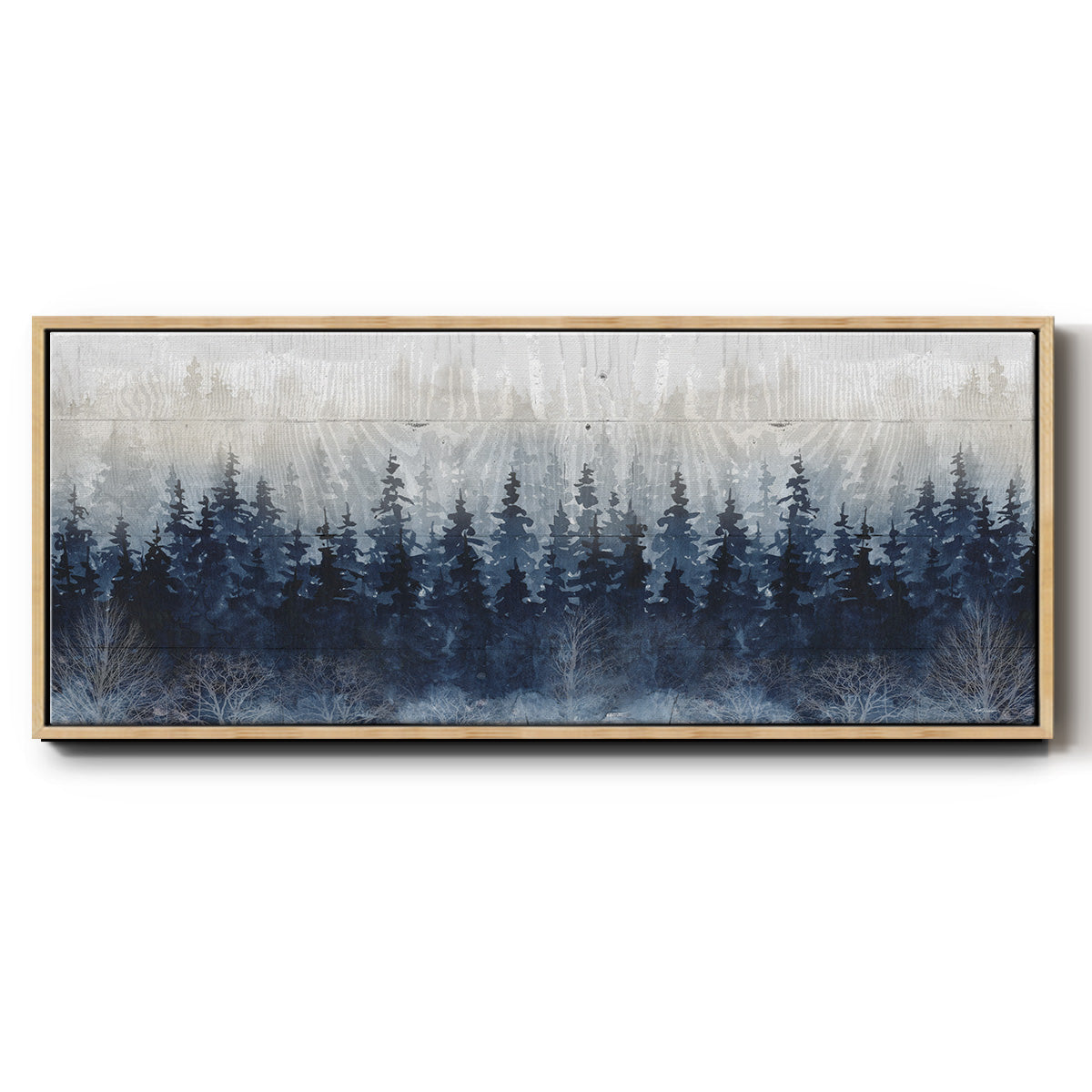 Misty Indigo Forest - Floater Framed Canvas Print