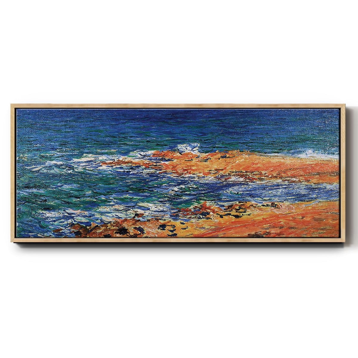 The 'Big Blue' Sea in Antibes, 1888 - Floater Framed Canvas Print