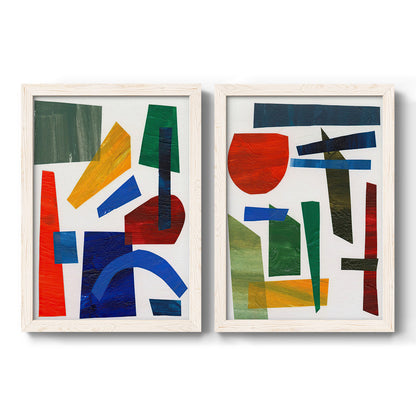 Colorful Shapes I - Premium Framed Canvas 2 Piece Set - Ready to Hang