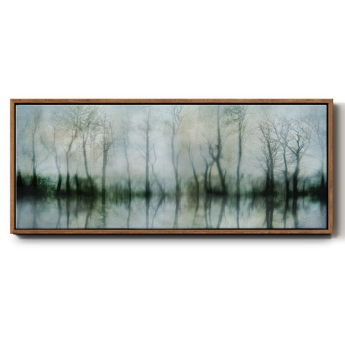 Mirrored Pond - Floater Framed Canvas Print