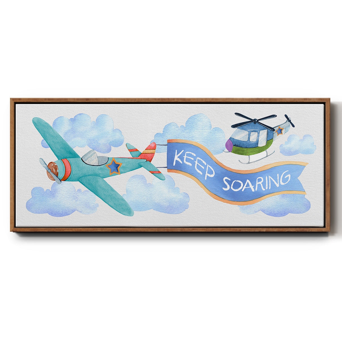 Soar Airplane - Floater Framed Canvas Print