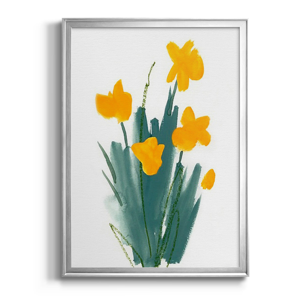 Daffodil Bunch II - Modern Framed Canvas Print