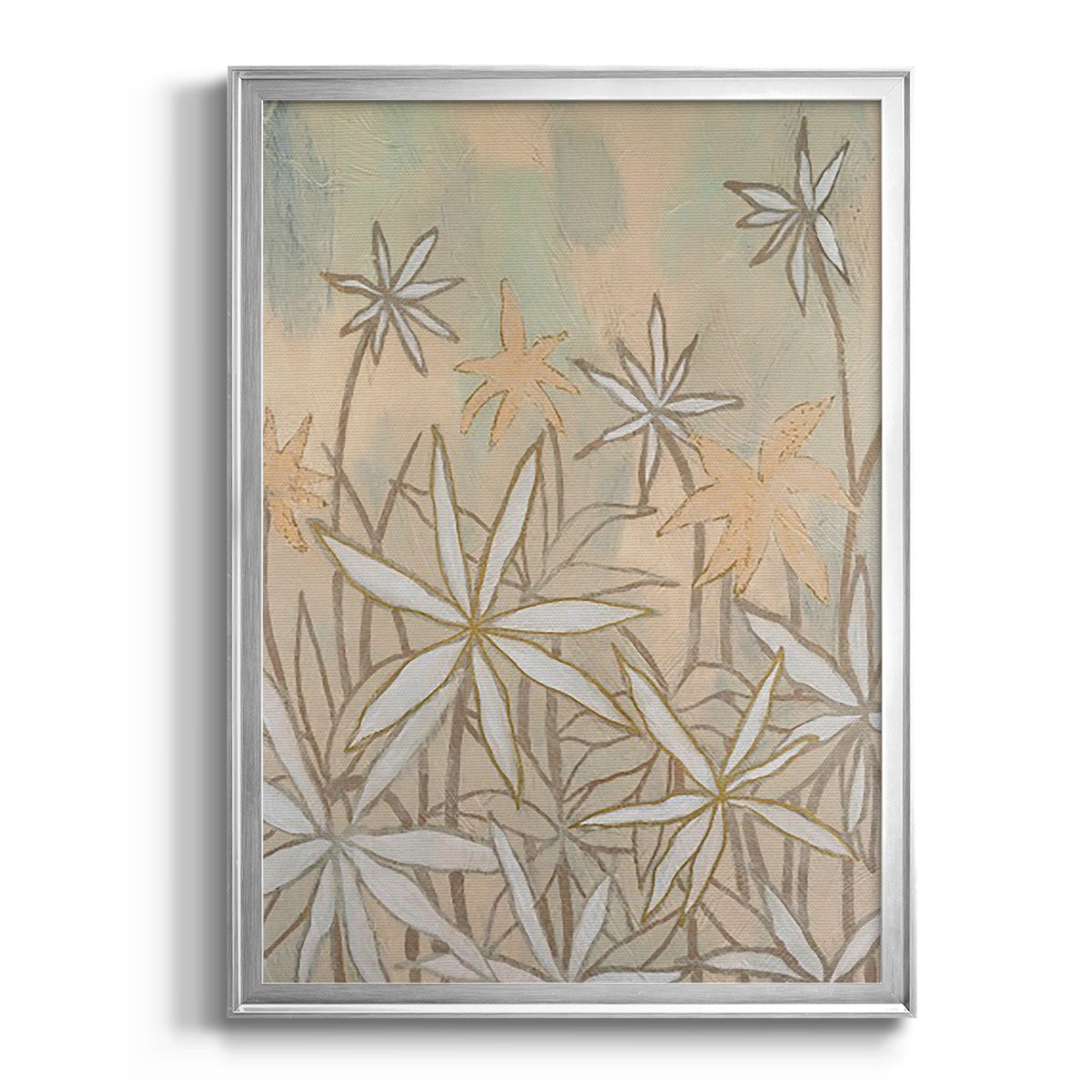 Embellished Starburst Bloom II - Modern Framed Canvas Print