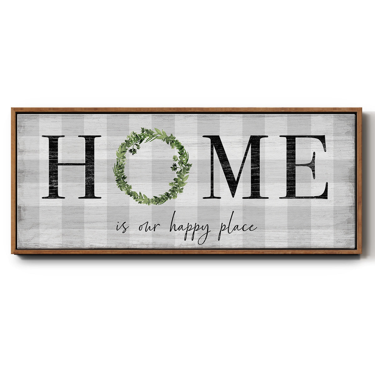 Home is Our Happy Place - Floater Framed Canvas Print