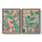 Pink and Green Birds of Paradise I - Premium Framed Canvas 2 Piece Set - Ready to Hang