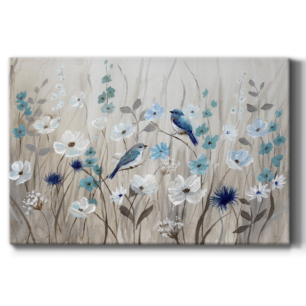 Bluebirds in Spring Premium Gallery Wrapped Canvas - Ready to Hang