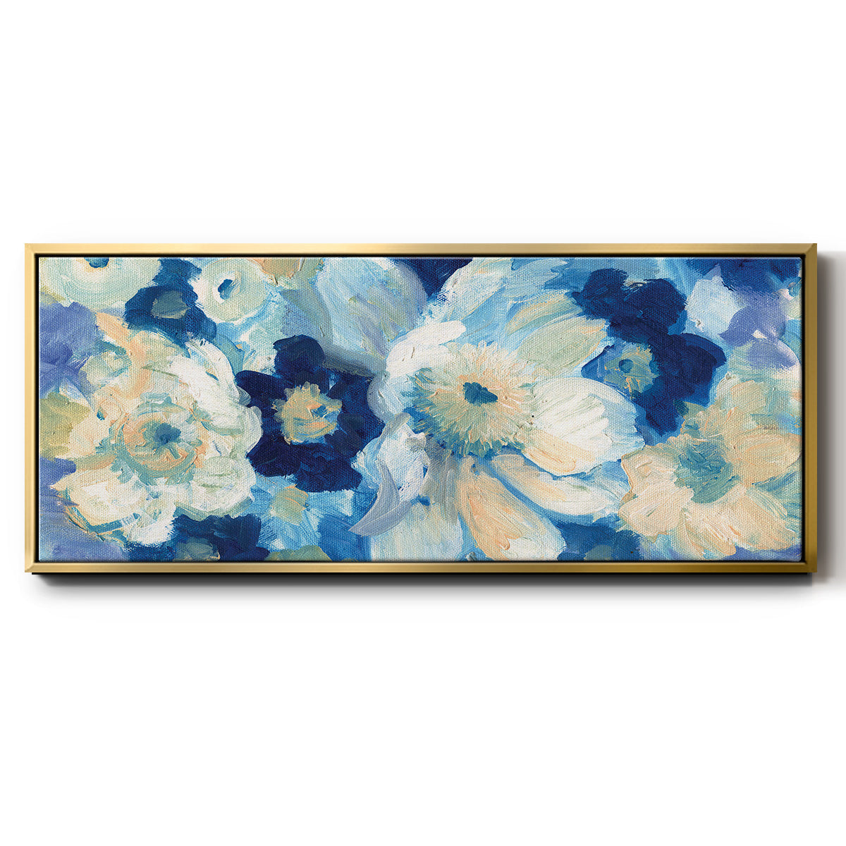 Blue Nocturne II - Floater Framed Canvas Print