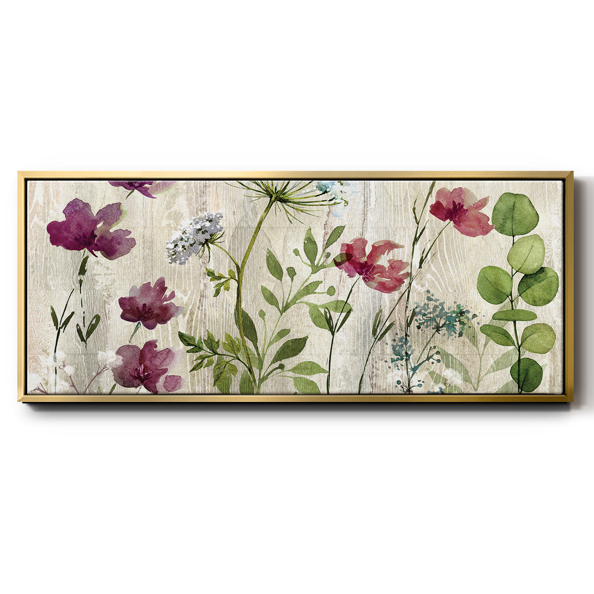 Meadow Flowers I - Floater Framed Canvas Print