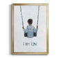 Boy on a Swing - Modern Framed Canvas Print