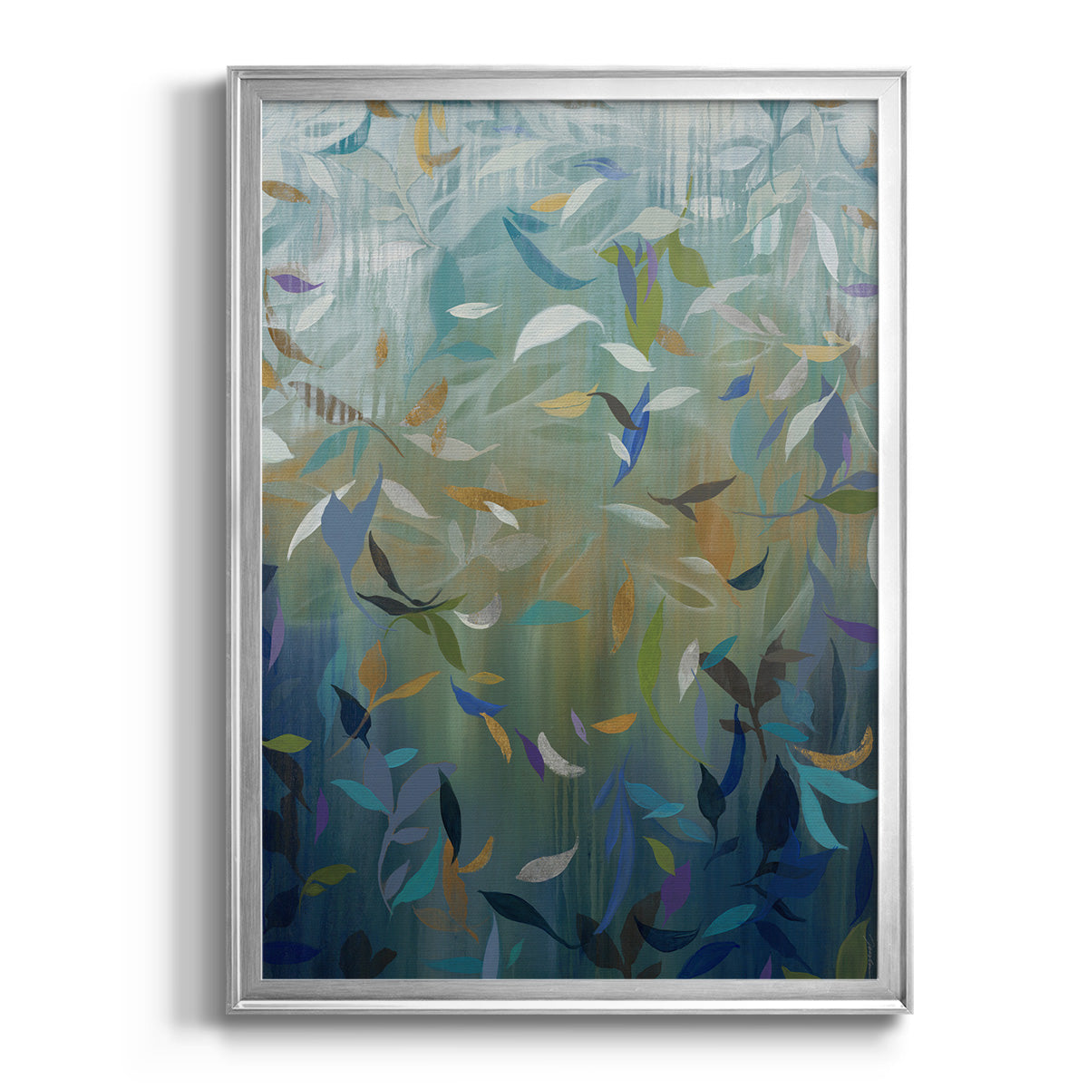 Falling Leaves - Modern Framed Canvas Print