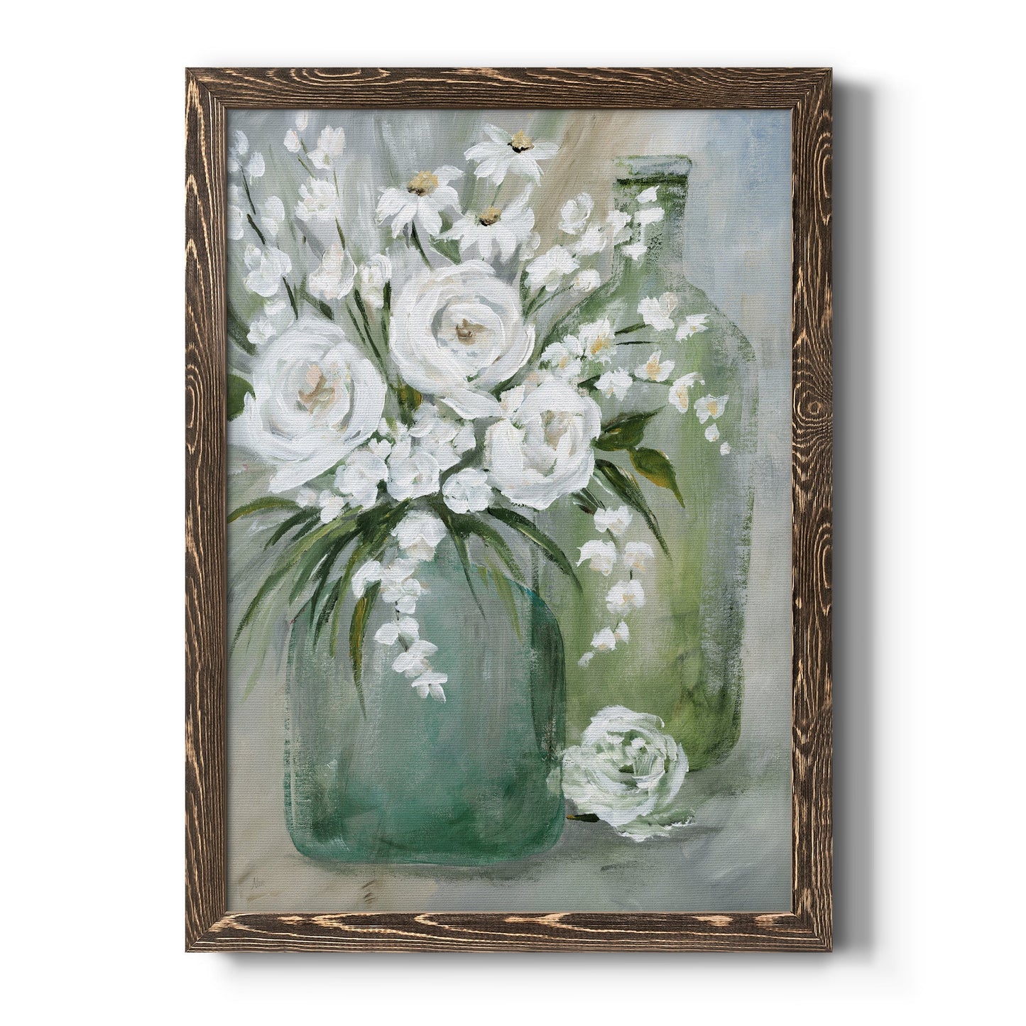 Rosey Afternoon - Barnwood Framed Canvas Print