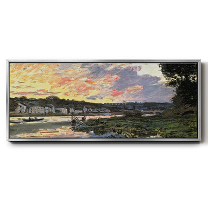 The Seine at Bougival in the Evening, 1870 - Floater Framed Canvas Print