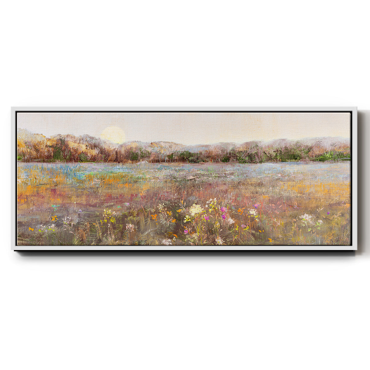 Meadow Moonrise - Floater Framed Canvas Print