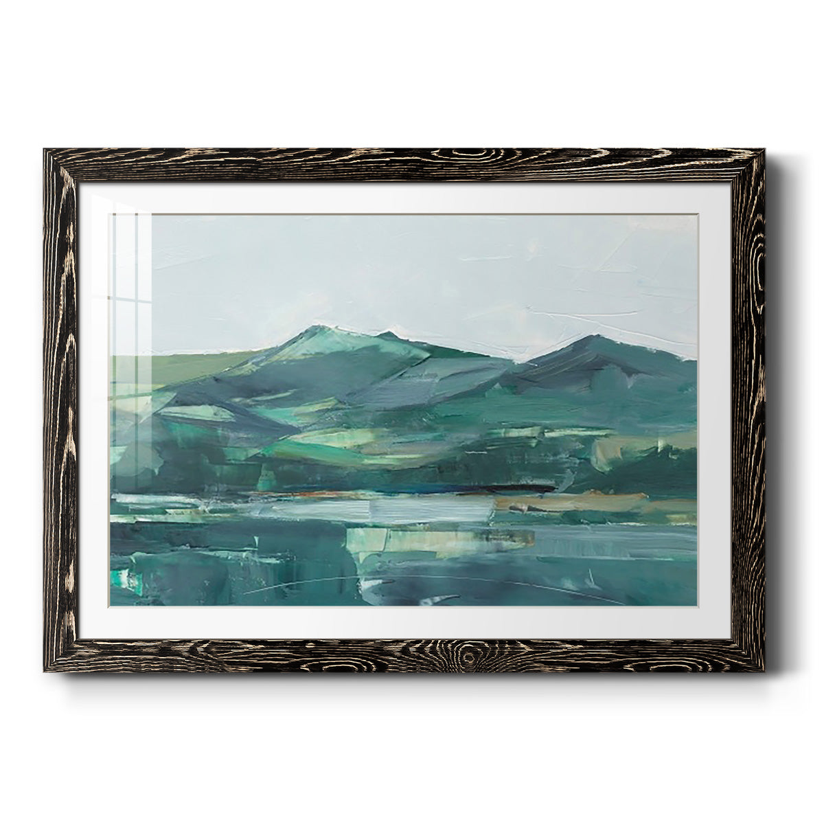 Green Grey Mountains II - Barnwood Framed Art Print