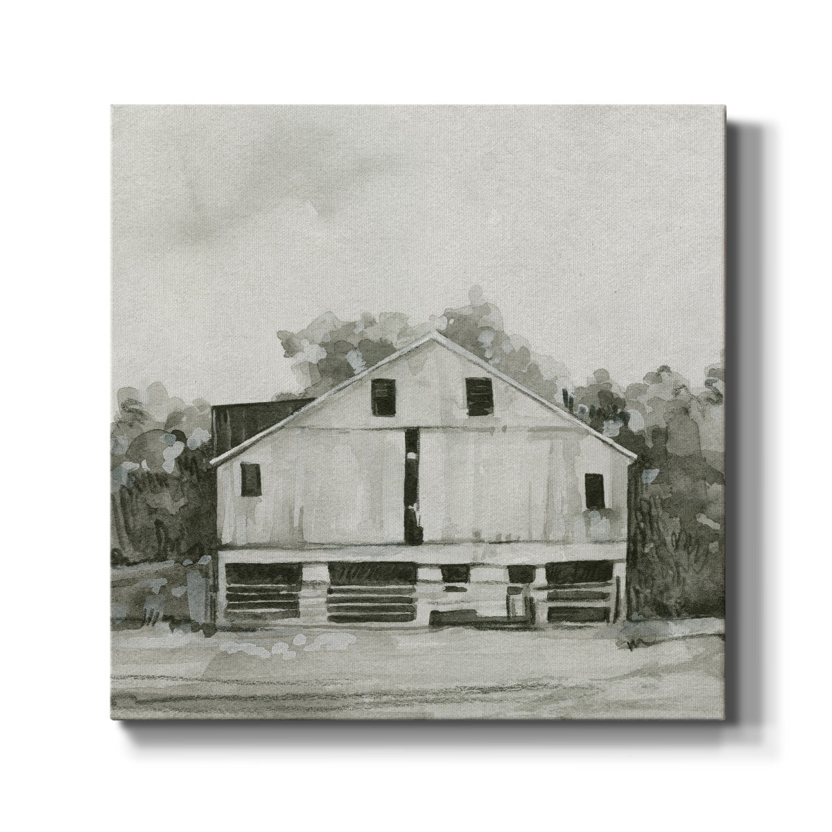 Solemn Barn Sketch I-Premium Gallery Wrapped Canvas - Ready to Hang