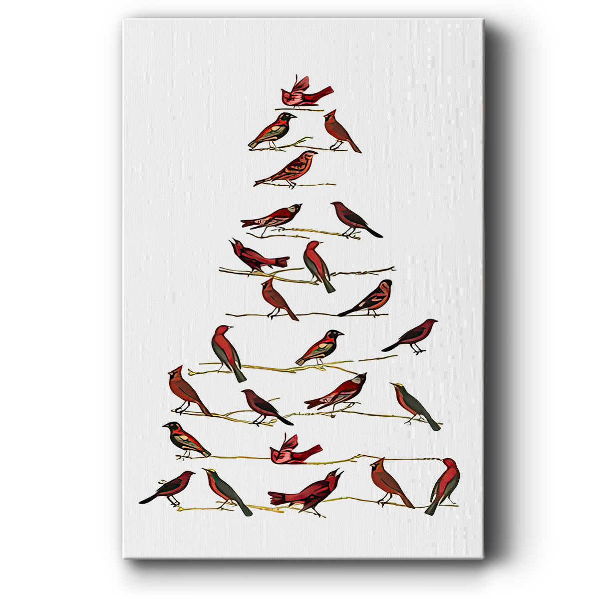 Red Bird Christmas Collection B - Gallery Wrapped Canvas