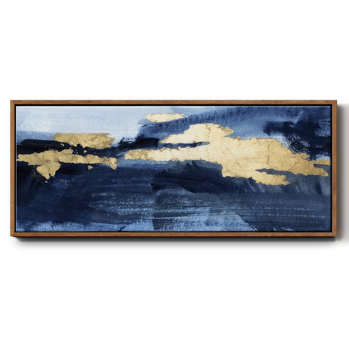 Gilded Indigo Sea II - Floater Framed Canvas Print
