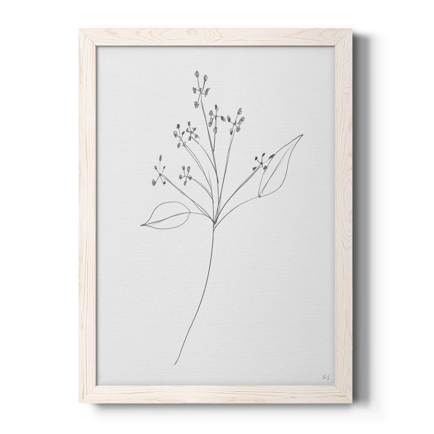 Botanical Gesture V - Premium Canvas Framed in Barnwood - Ready to Hang