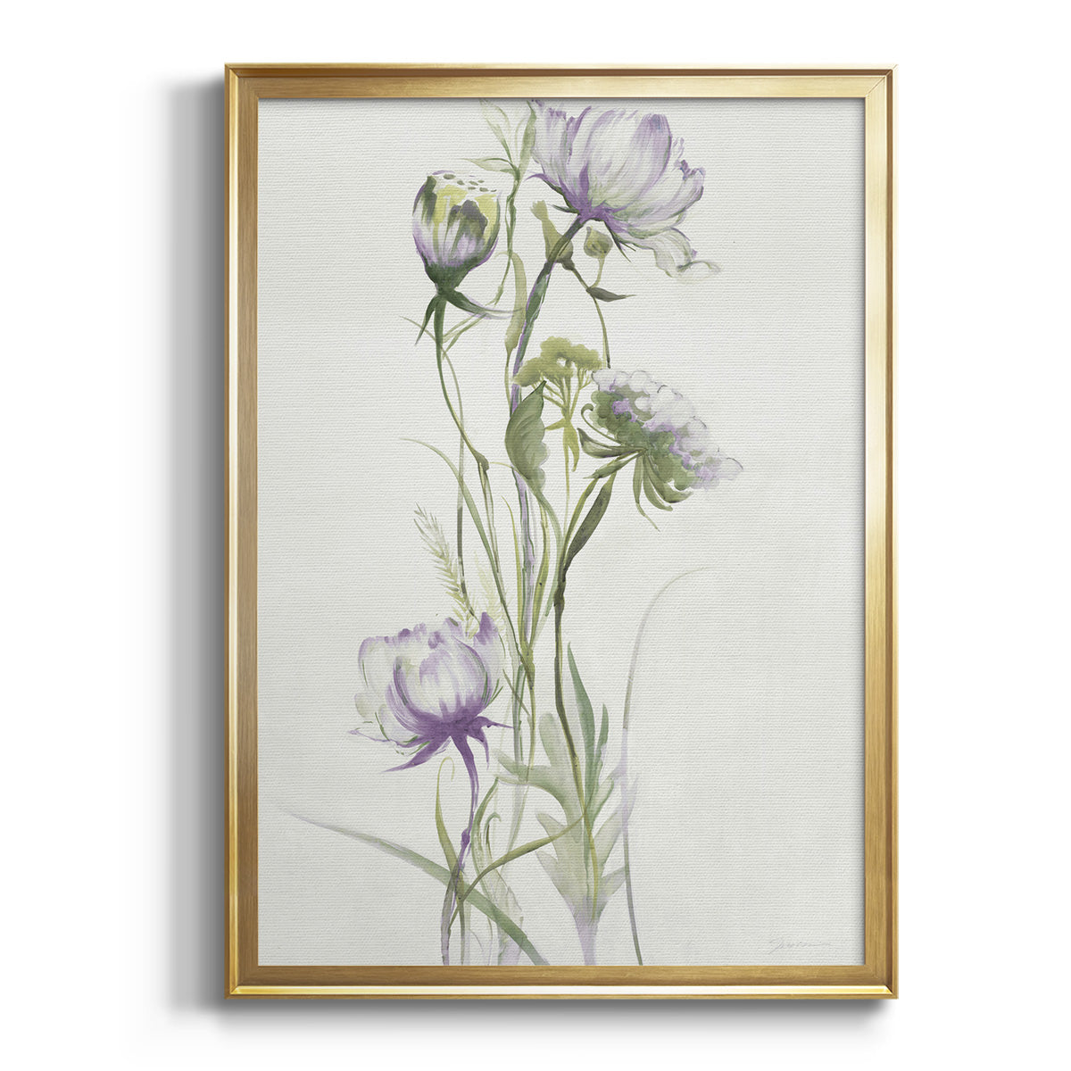 Late Summer Wildflowers I - Modern Framed Canvas Print