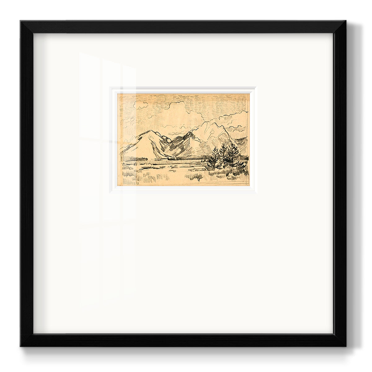 Hatched Horizon II - Double Matboard Framed Print