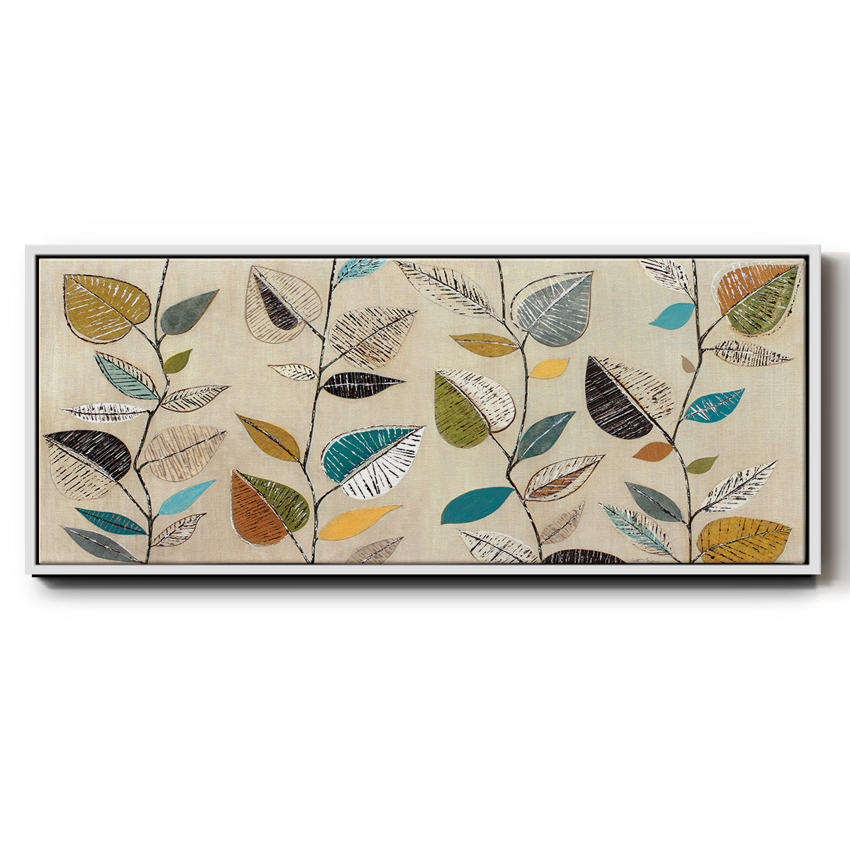 Dancing Leaves III - Floater Framed Canvas Print
