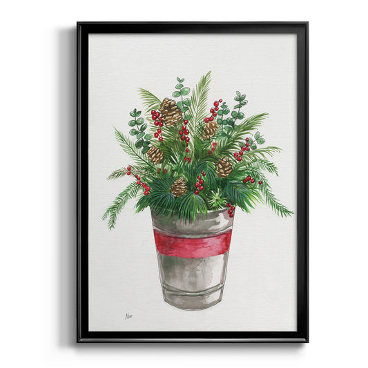 Winter Greens - Modern Framed Canvas Print