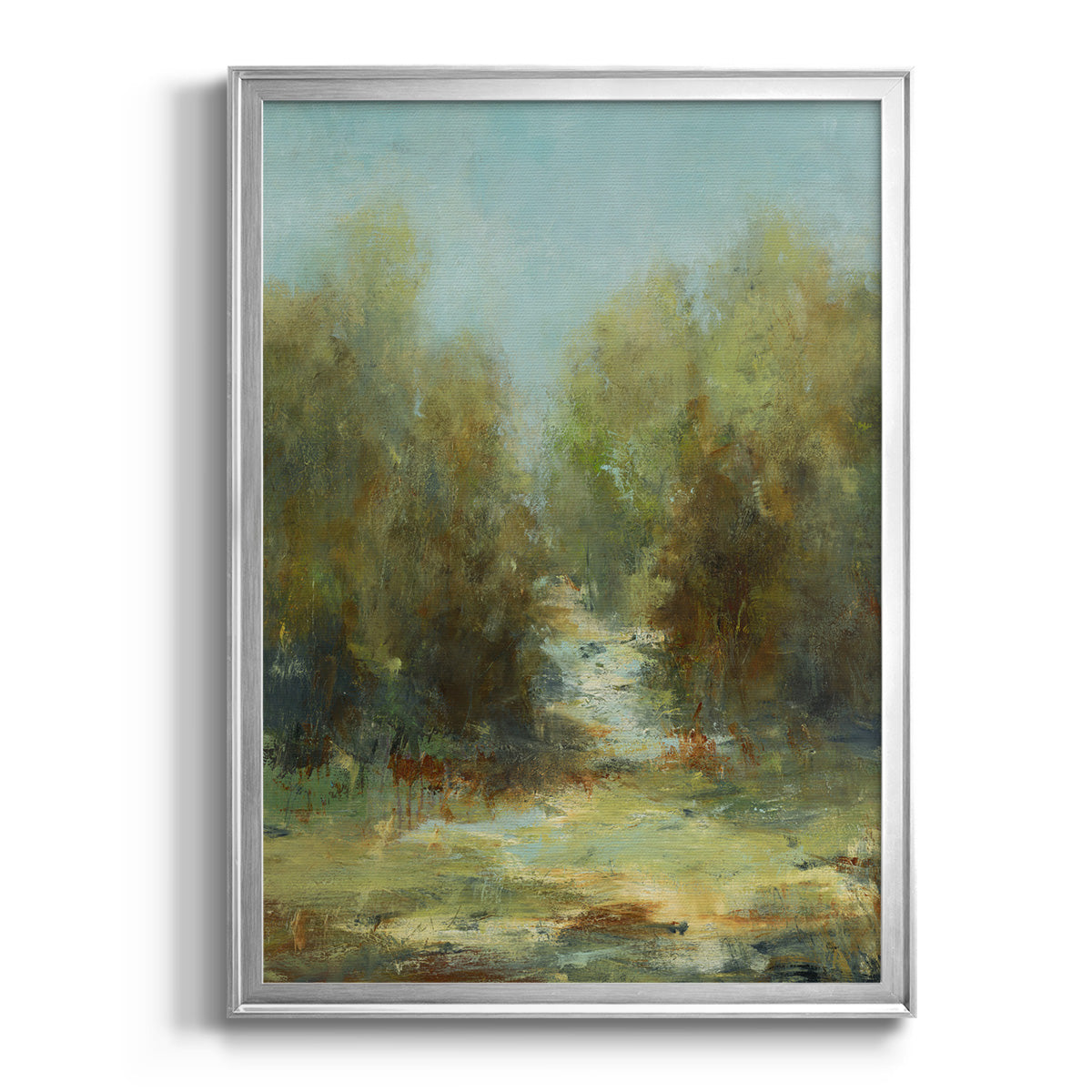 A Walk In The Woods - Modern Framed Canvas Print