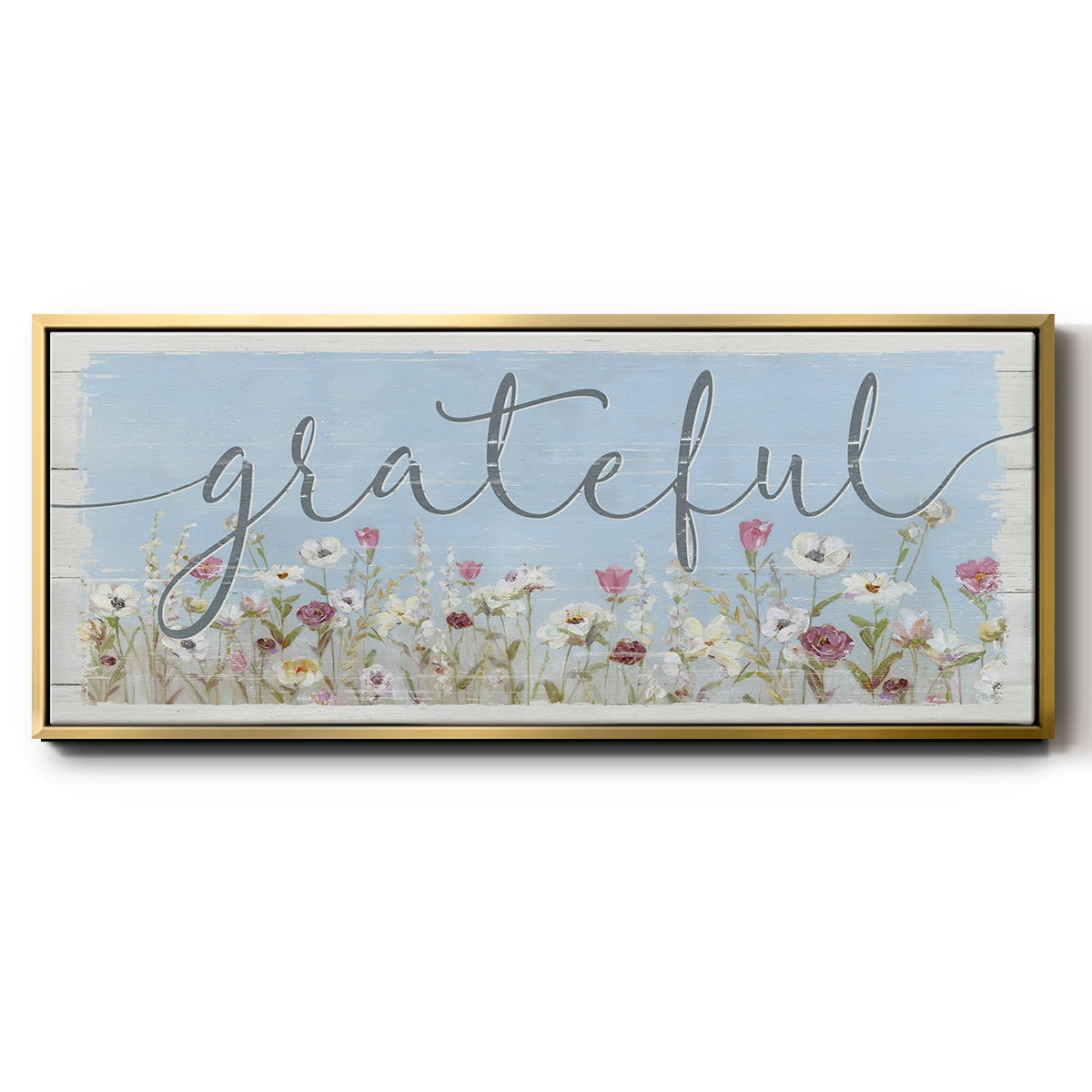 Bloomin Around Grateful - Floater Framed Canvas Print