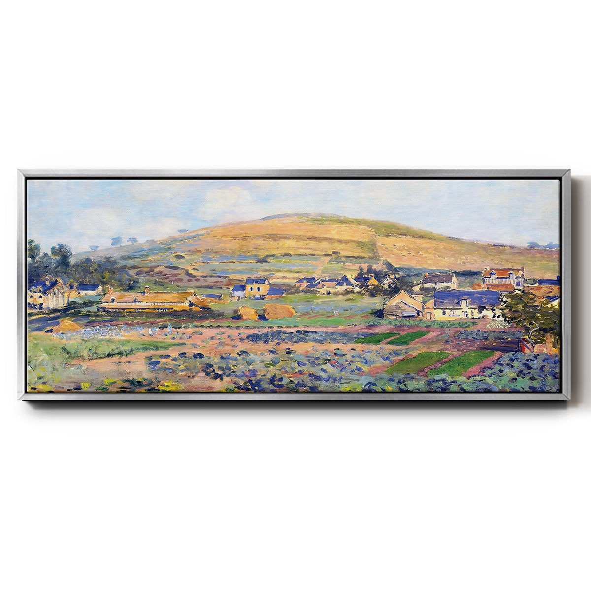 The Mount Riboudet in Rouen at Spring, 1872 - Floater Framed Canvas Print