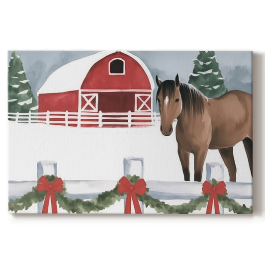 Crimson Morning Wreath - Canvas Art Print