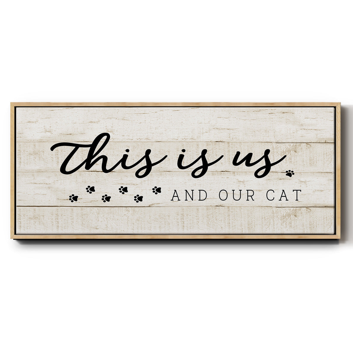 Us and Our Cat - Floater Framed Canvas Print