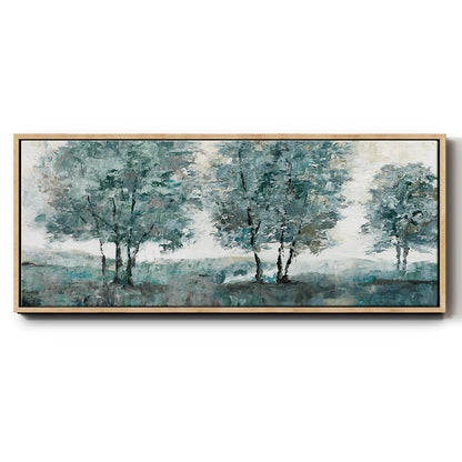 Teal Sentinel - Floater Framed Canvas Print