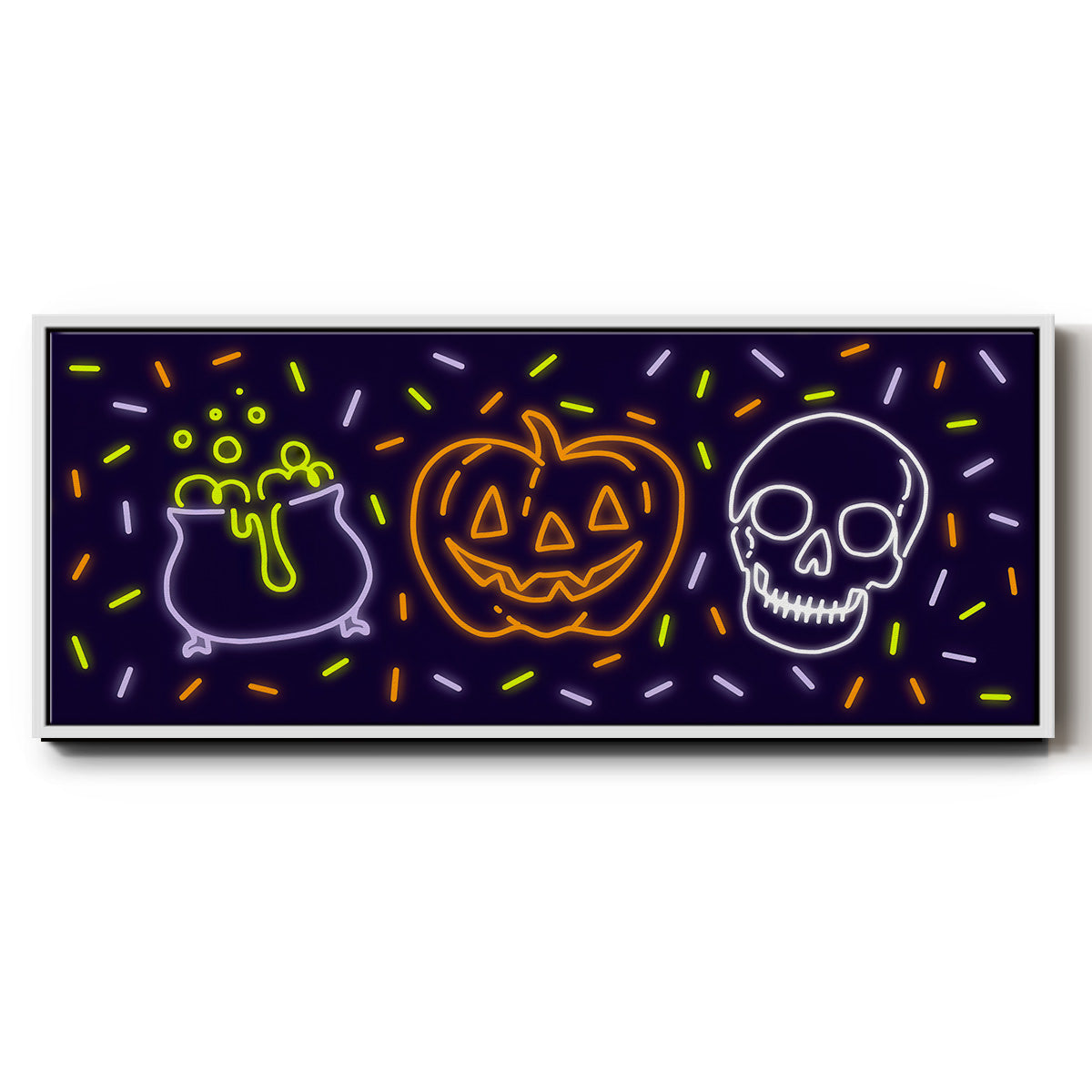 Neon Halloween Collection D - Floater Framed Canvas Print