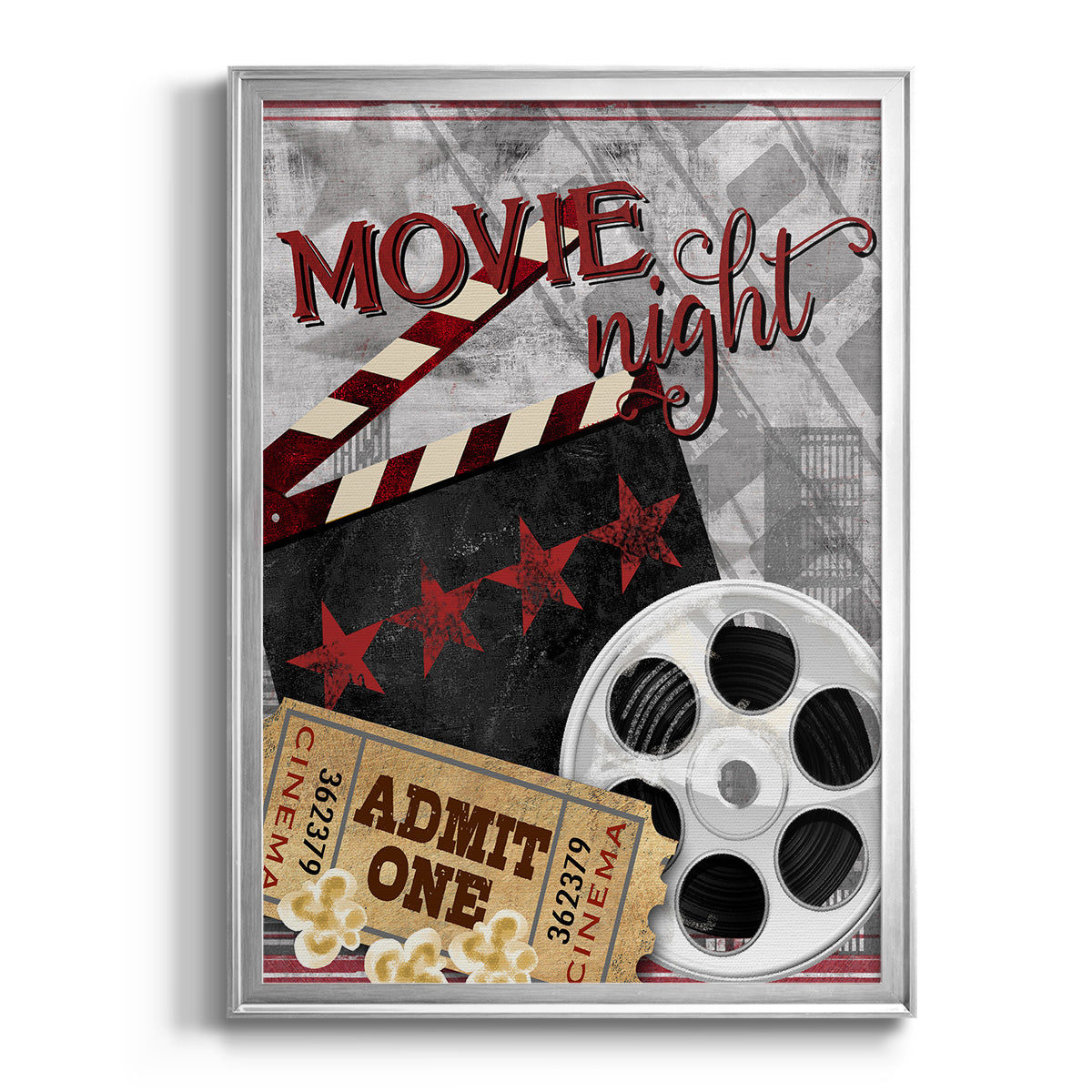 Movie Night II - Modern Framed Canvas Print