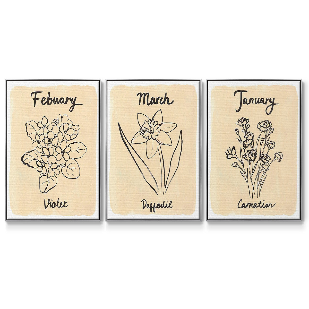 Birth Month I - Floater Framed Canvas Set