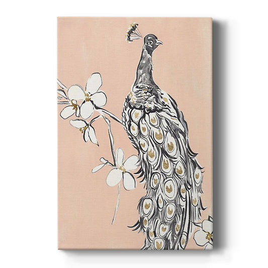 Peacock in Gold I - Canvas Art Print