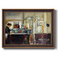 Impressionist café still life scene by Édouard Manet printed on canvas in an ornate bronzed mahogany wood frame.